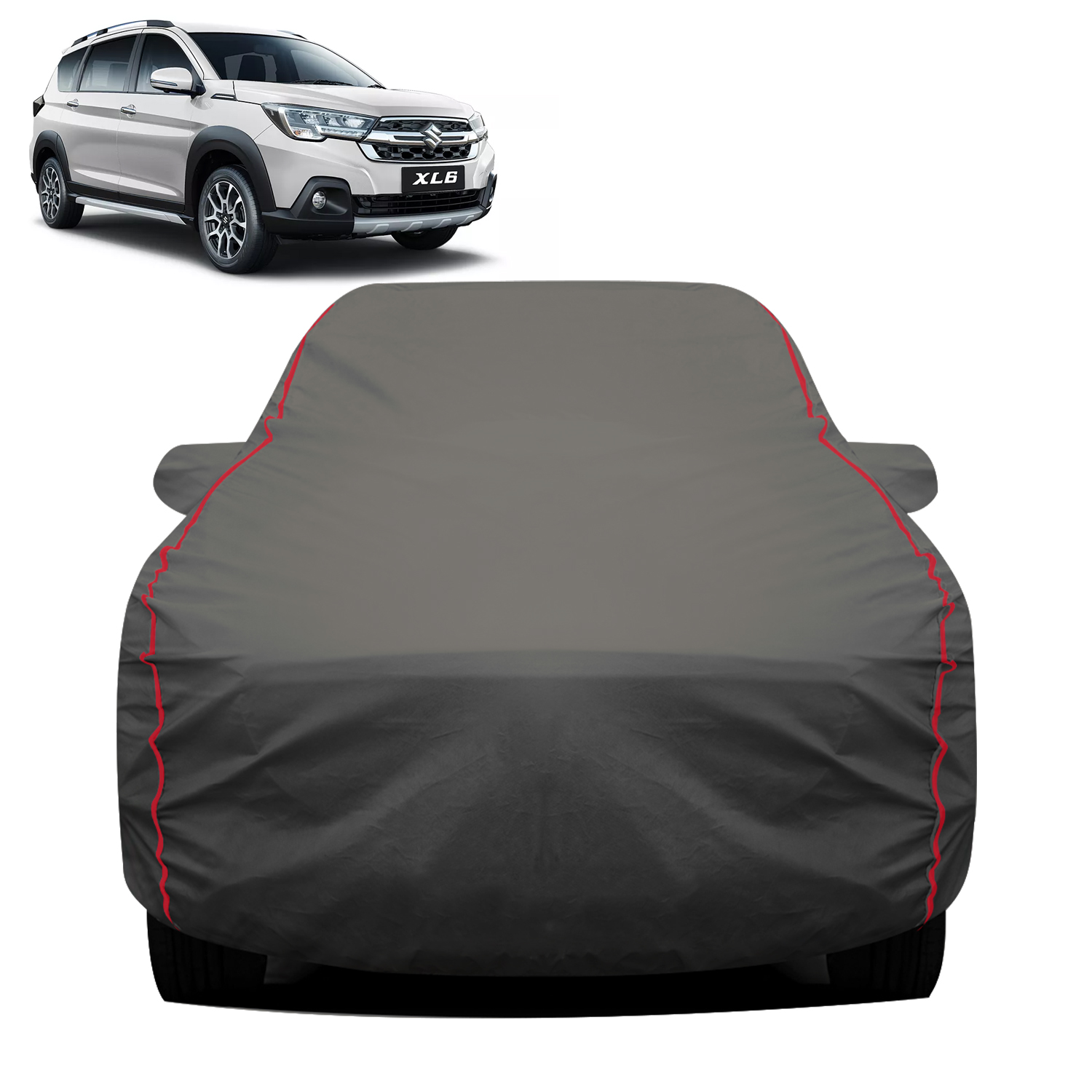 Carzex 2X2 Heavy Duty Red Border Car Body Cover for Maruti Suzuki XL6